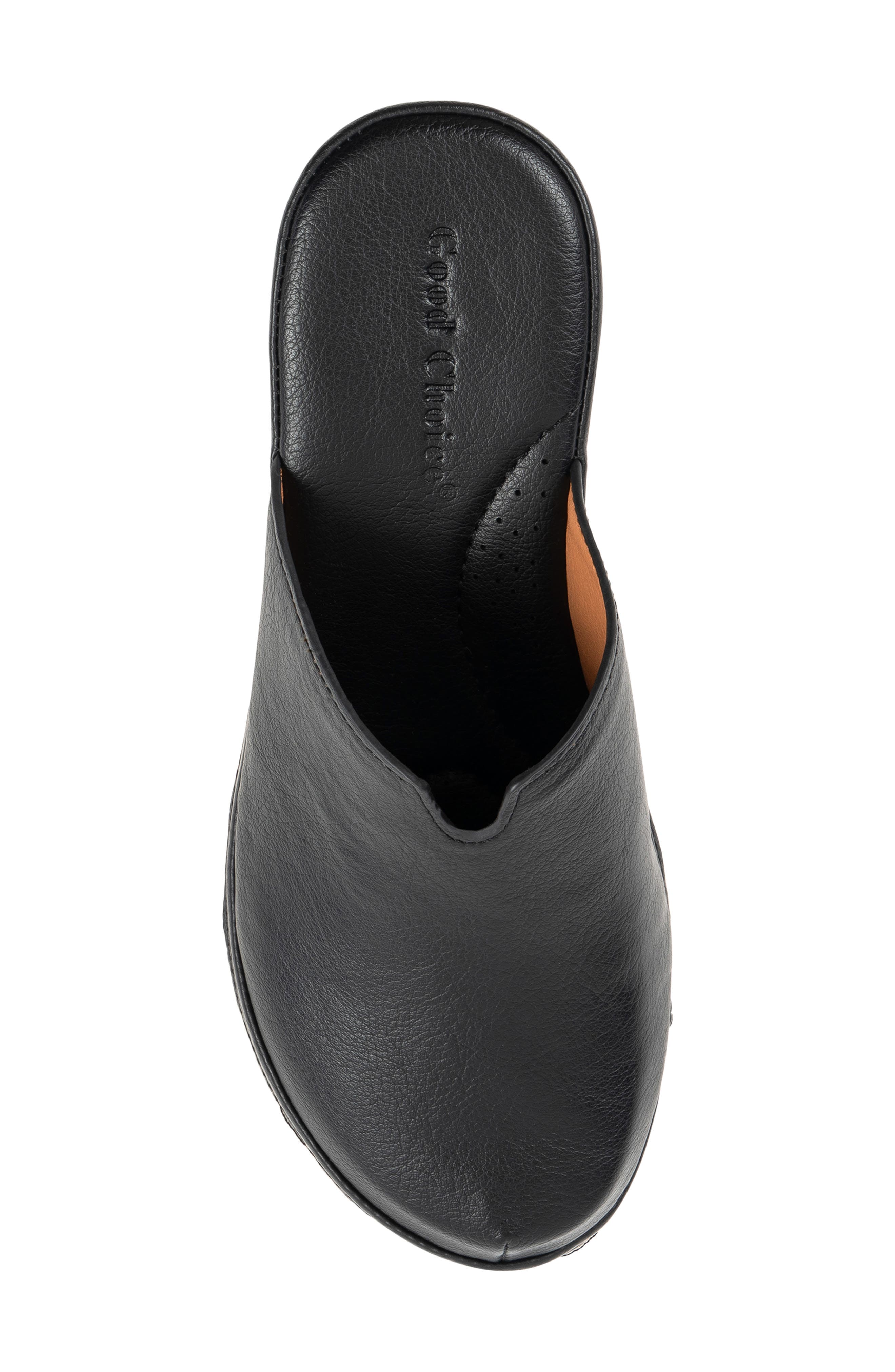 Alna Faux Leather Wedge Clog, Alternate, color, BLACK