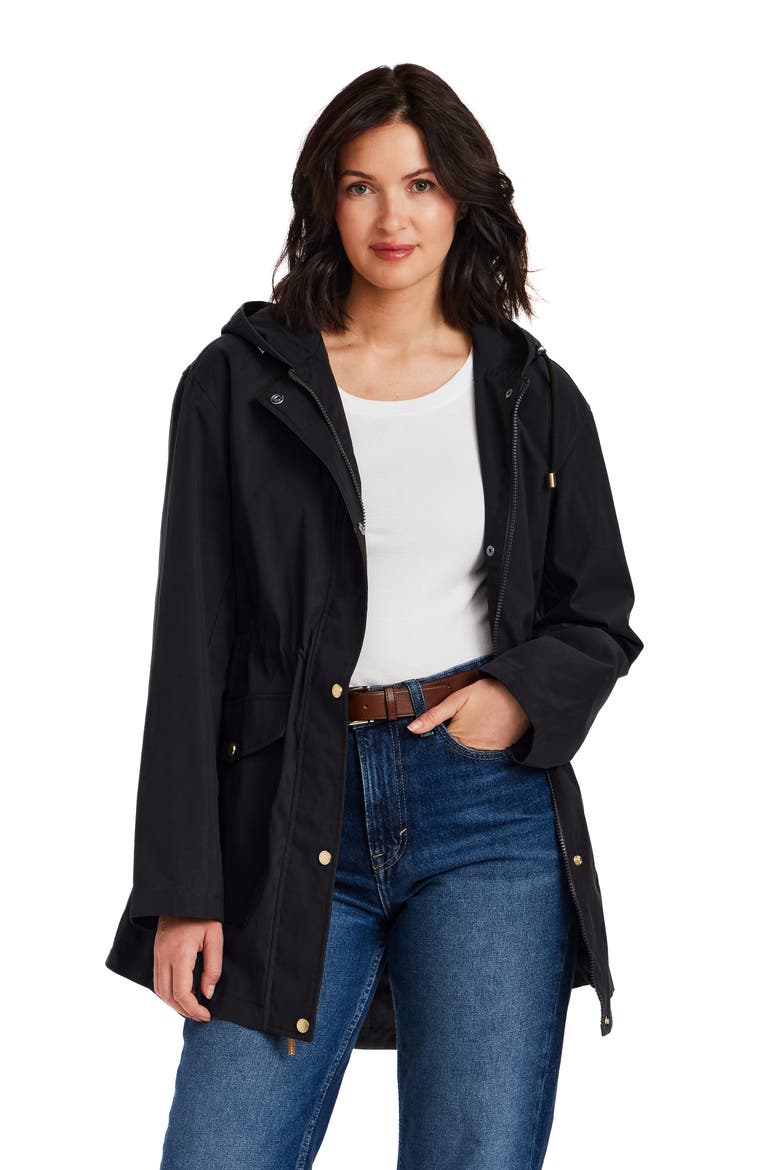 Water Resistant Rain Coat, Alternate, color, BLACK