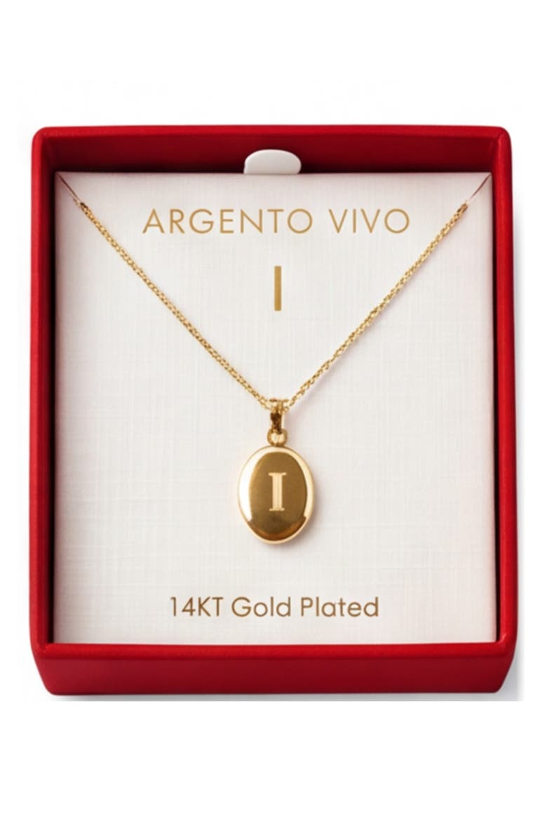 Initial Oval Locket Necklace, Main, color, GOLD I