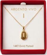 Argento Vivo Sterling Silver Initial Oval Locket Necklace