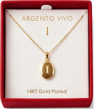 Argento Vivo Sterling Silver Initial Oval Locket Necklace