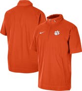 Nike Men's Nike Orange Clemson Tigers Coaches Half-Zip Short Sleeve Jacket