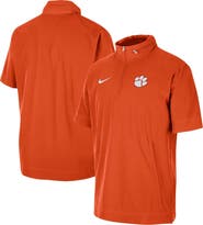 Nike Men's Nike Orange Clemson Tigers Coaches Half-Zip Short Sleeve Jacket