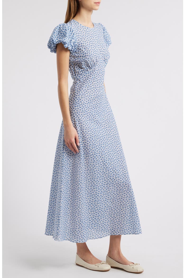 Romina Floral Organic Cotton Maxi Dress, Alternate, color, CORNFLOWER HILLSIDE BLOOM
