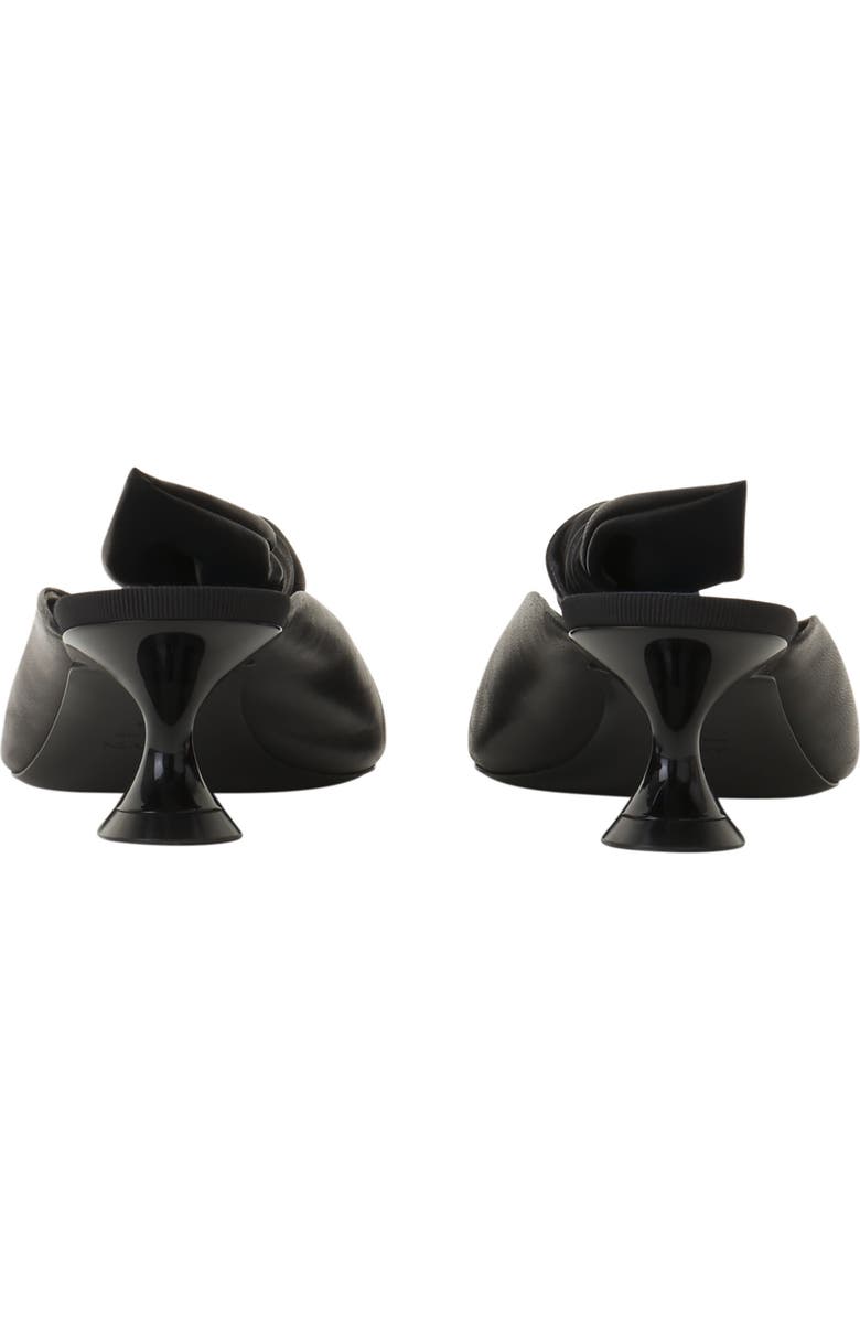Lanvin Midnight Step Bow Leather Mule With Heel, Alternate, color, Black