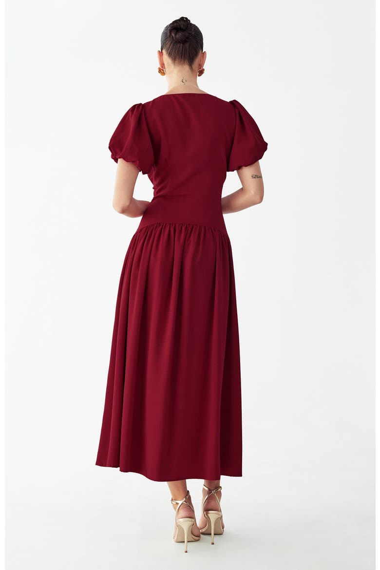 Zuri Midi Dress, Alternate, color, Scarlet