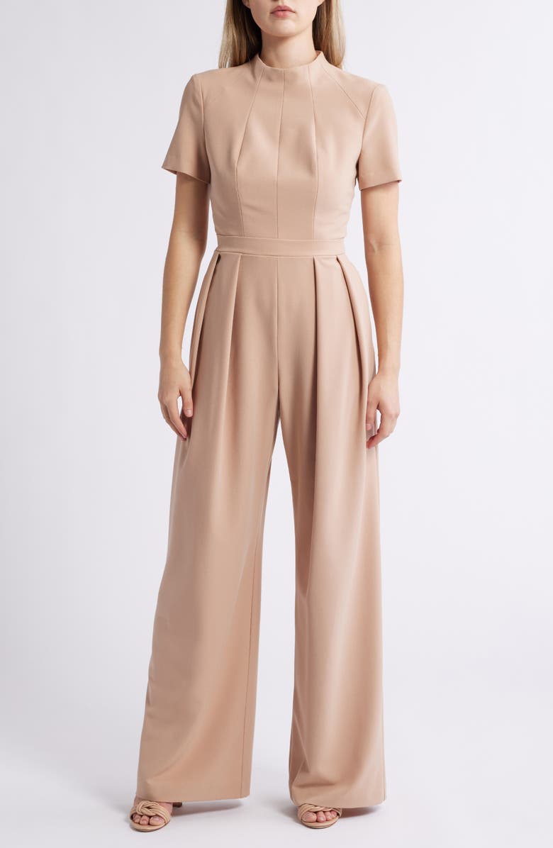 Black Halo Mayra Pleat Front Jumpsuit, Main, color,