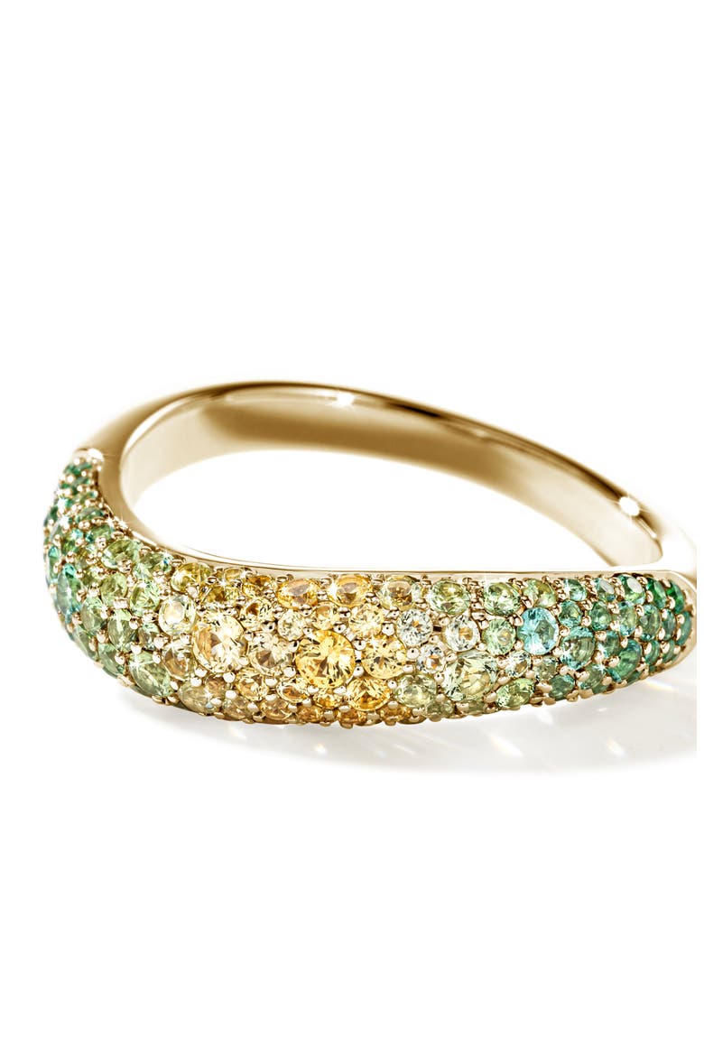 Artisan Series 18k Gold Treated Sapphire & Emerald Band Ring, Alternate, color, GOLD