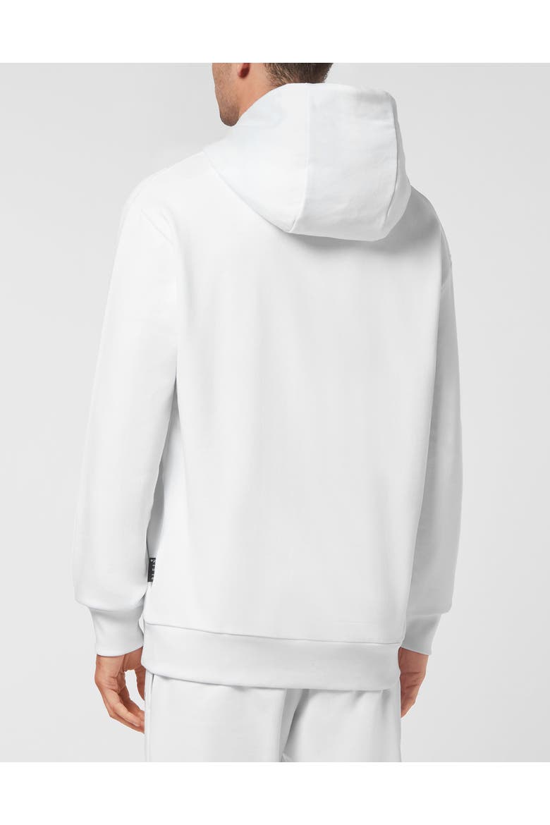 Hoodie Sweatshirt Hexagon Luxury Cotton Men, Alternate, color, white