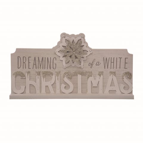 Tan Christmas Dreaming Layered Wood Decor Freestanding Sign