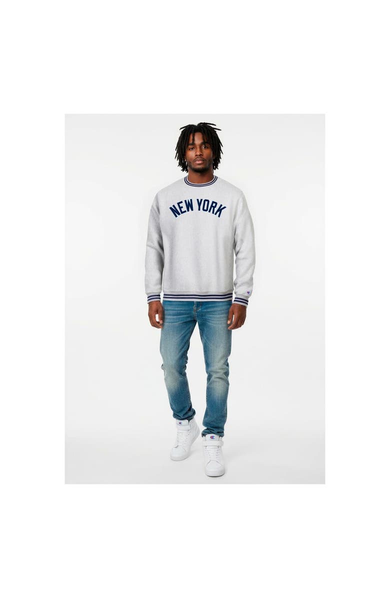 Champion Men's Champion Heather Gray New York Yankees Reverse Weave Sweatshirt, Main, color, Heather Gray
