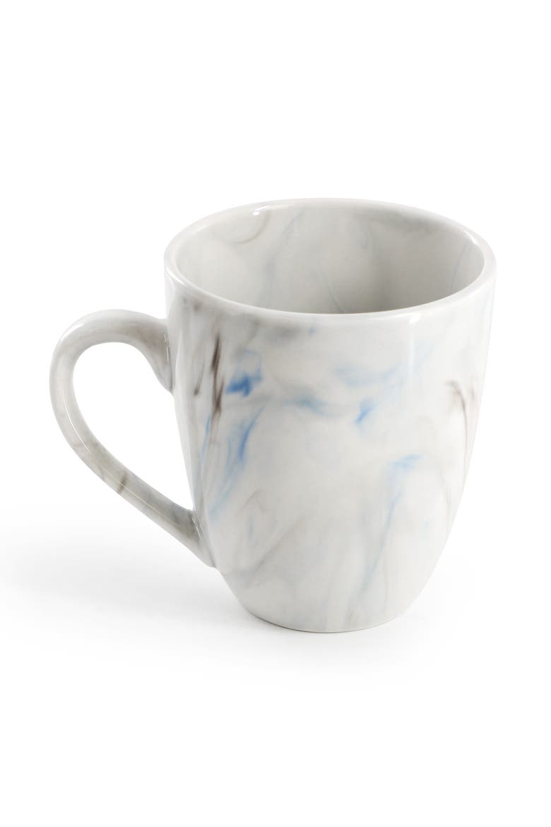Fine Marble 16 Piece Porcelain Dinnerware Set, Alternate, color, Blue