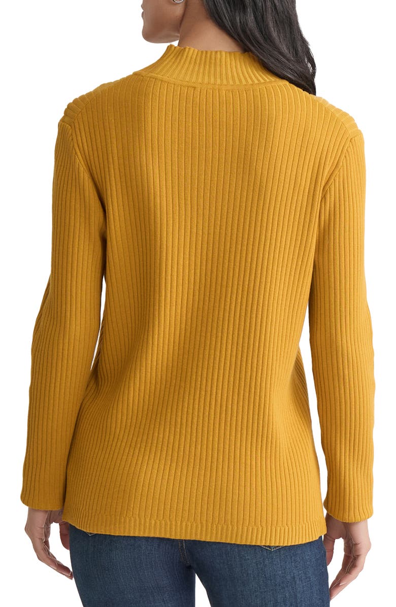 Jones New York Rib Mock Neck Sweater, Alternate, color, Jonagold