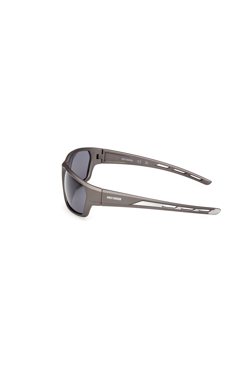 Vented Brow Wraparound Sport Sunglasses, Alternate, color, Grey / Smoke Mirror