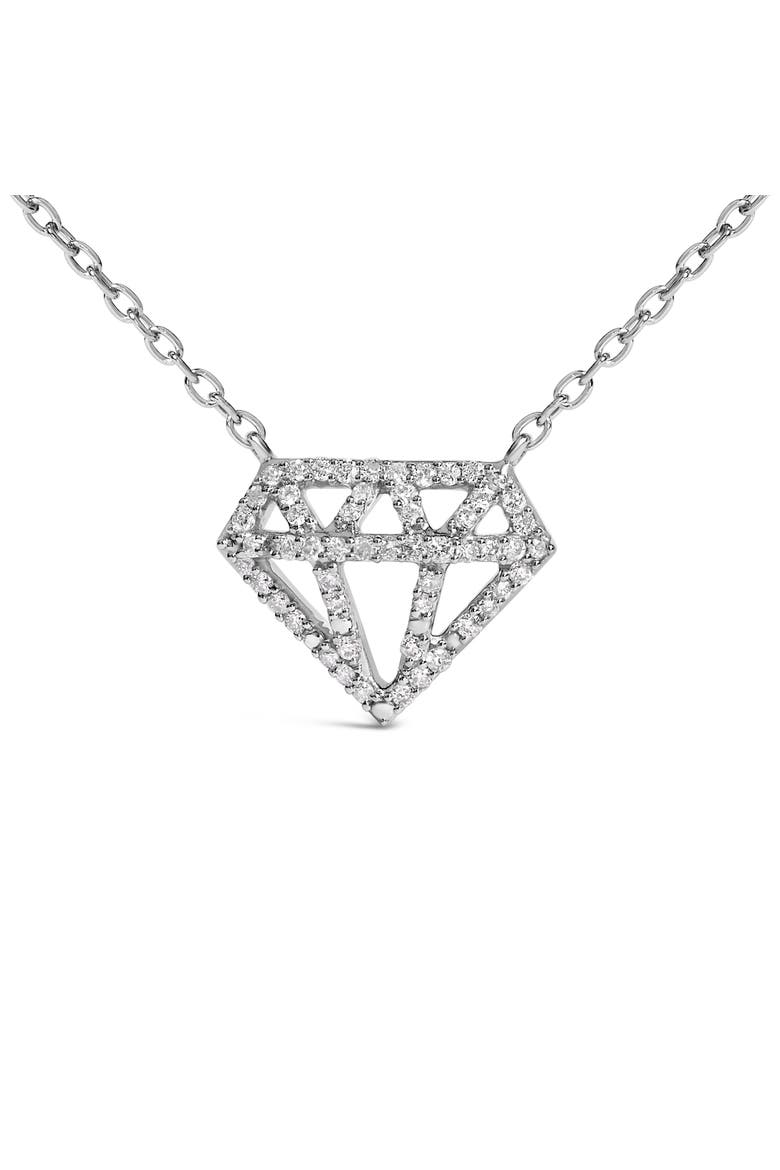 Sterling Silver 1/6 Cttw Diamond Shaped Diamond Pendant Necklace, Alternate, color, Silver
