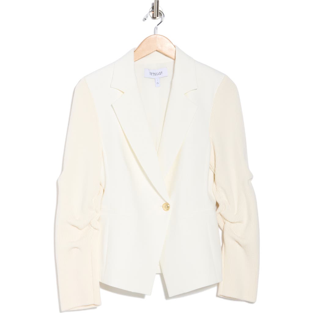 Derek Lam 10 Crosby Flora Mixed Media Blazer In Neutral