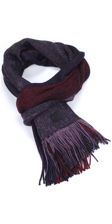 King Striped Knit Scarf