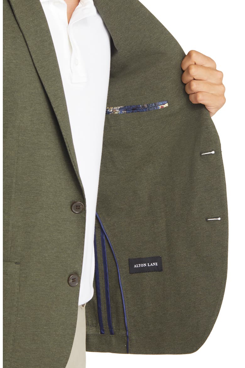 Waverly Patch Pocket Piqué Cotton Blazer, Alternate, color, OLIVE MELANGE