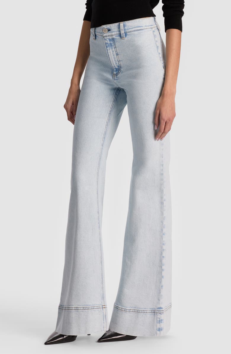 Alice + Olivia Gorgeous High Waist Flare Jeans, Alternate, color,