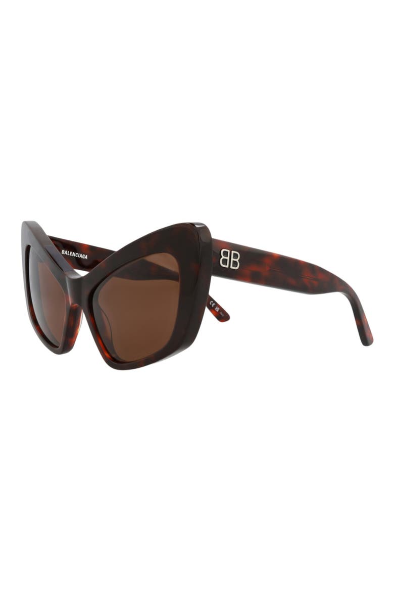 58mm Cat Eye Sunglasses, Alternate, color, HAVANA HAVANA BROWN