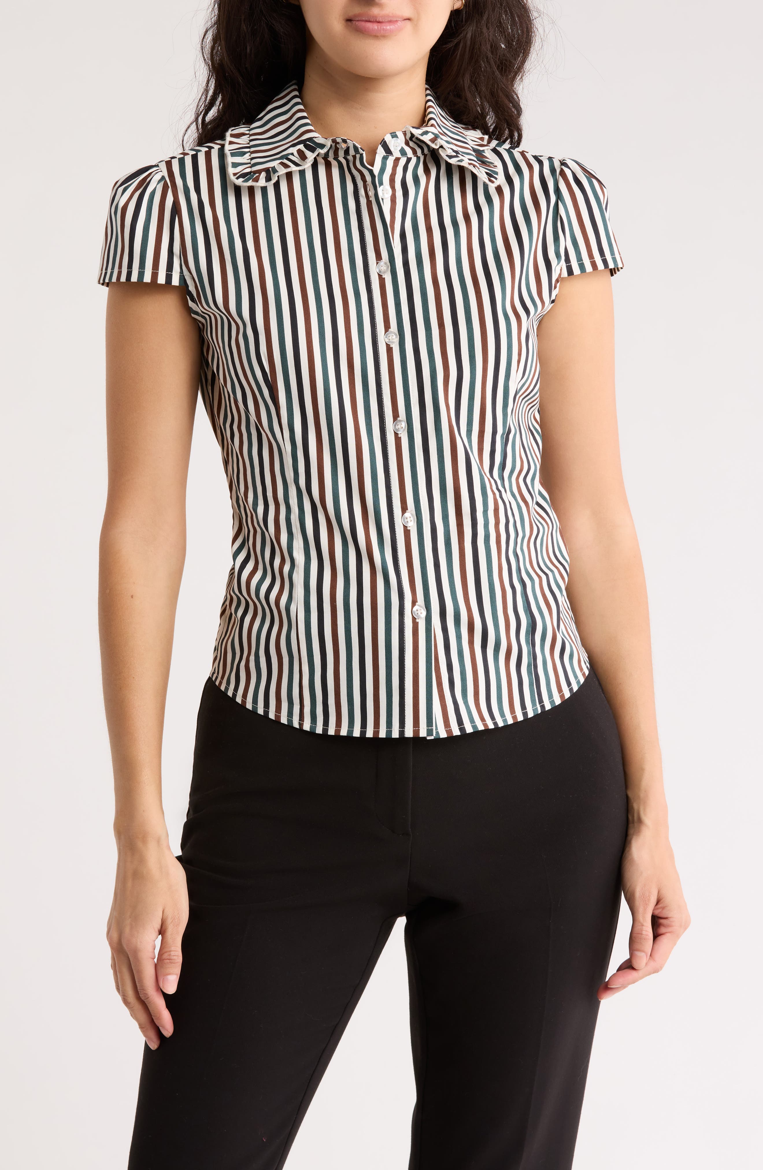 Love By Design Tate Frill Collar Poplin Shirt