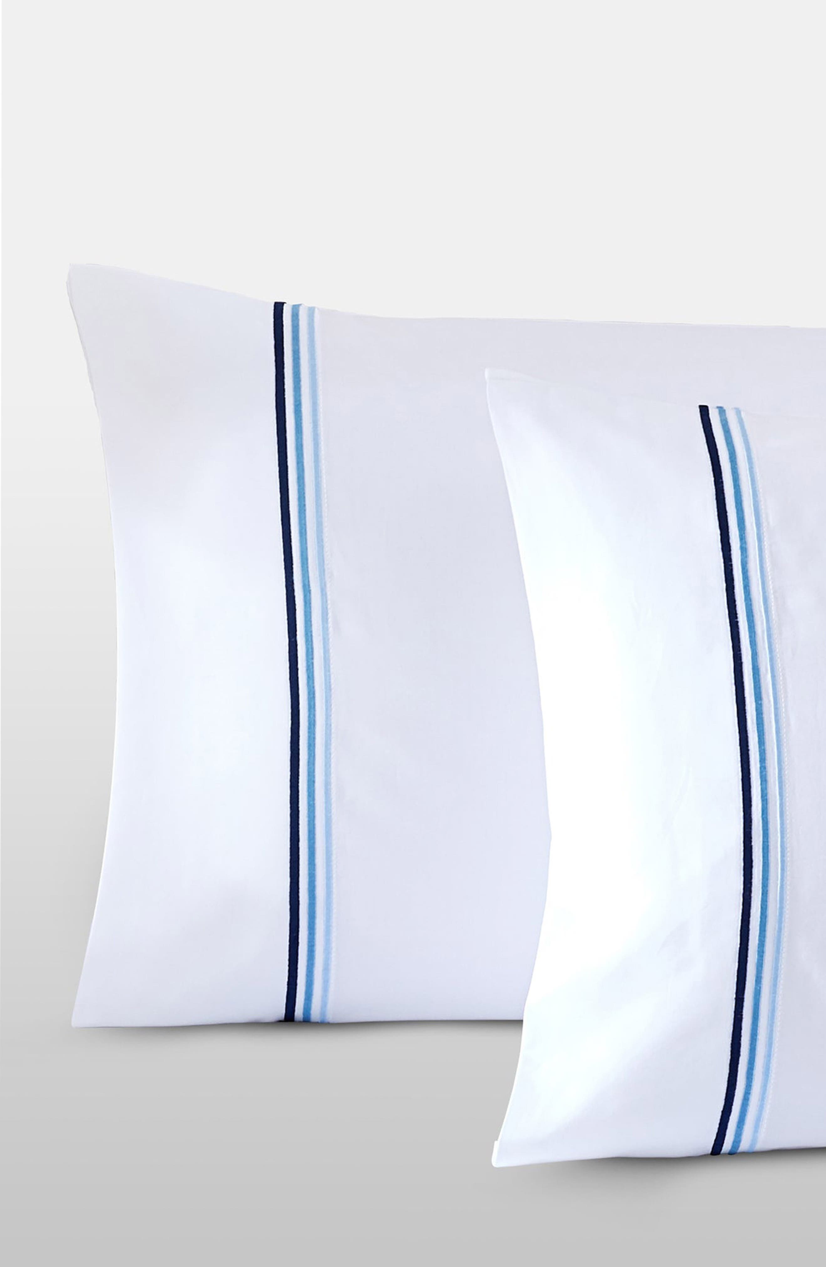 Egyptian Cotton Sateen Bratta Embroidery Triple Luxe Sateen Pillowcase Set
