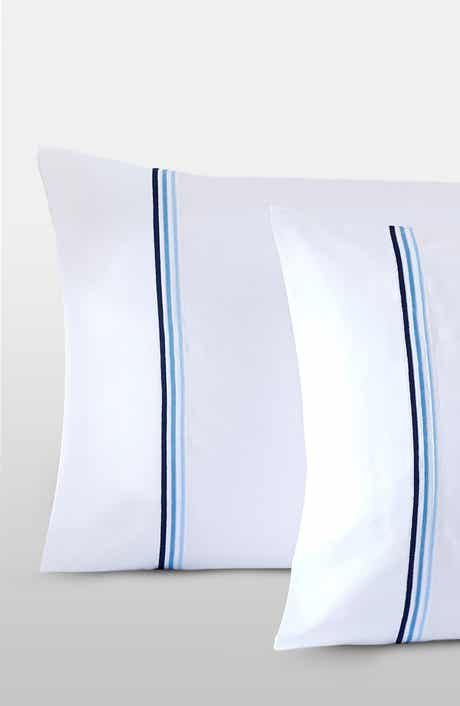 Egyptian Cotton Sateen Bratta Embroidery Triple Luxe Sateen Pillowcase Set