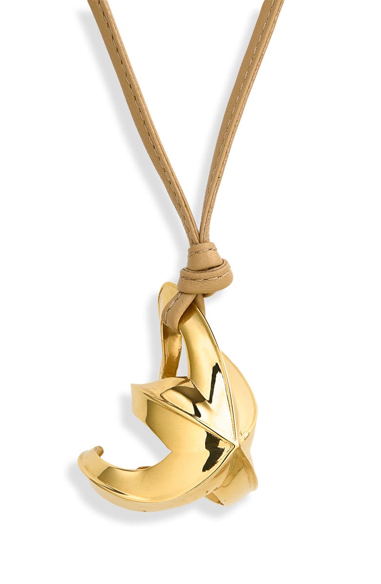 Bottega Veneta Leather Cord Pendant Necklace, Main, color, 9677 Shore