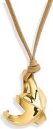 Bottega Veneta Leather Cord Pendant Necklace