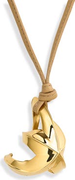 Bottega Veneta Leather Cord Pendant Necklace