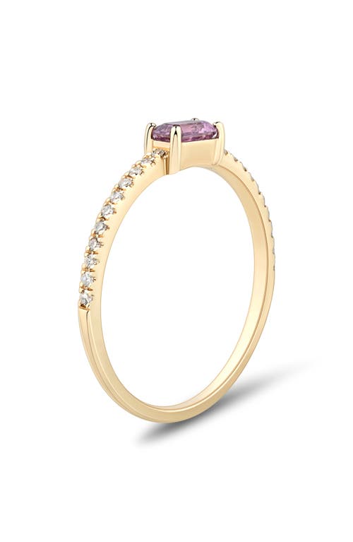Frankie & Zoe 14k Yellow Gold Pink Sapphire & Diamond Ring