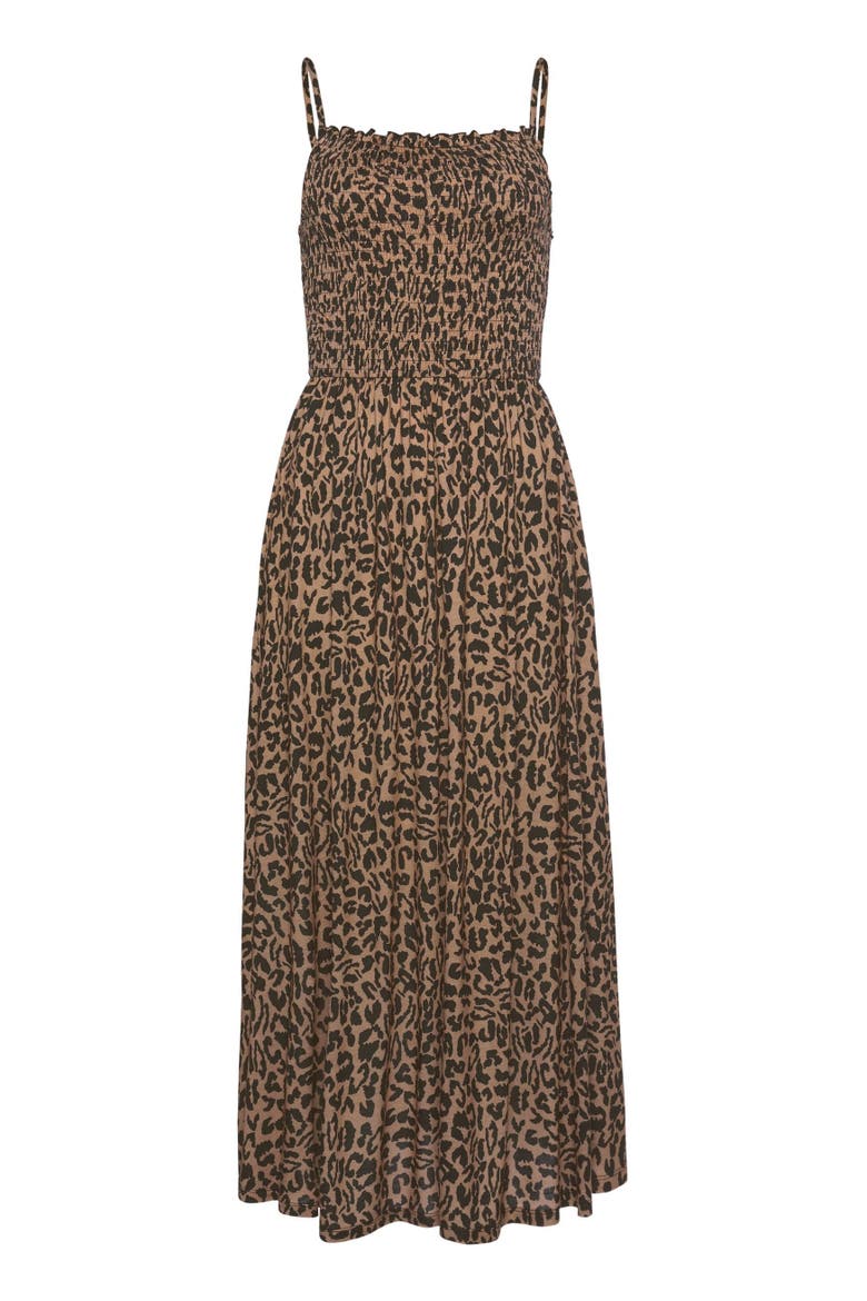 Smocked Leopard Print Dress, Alternate, color, Leopard