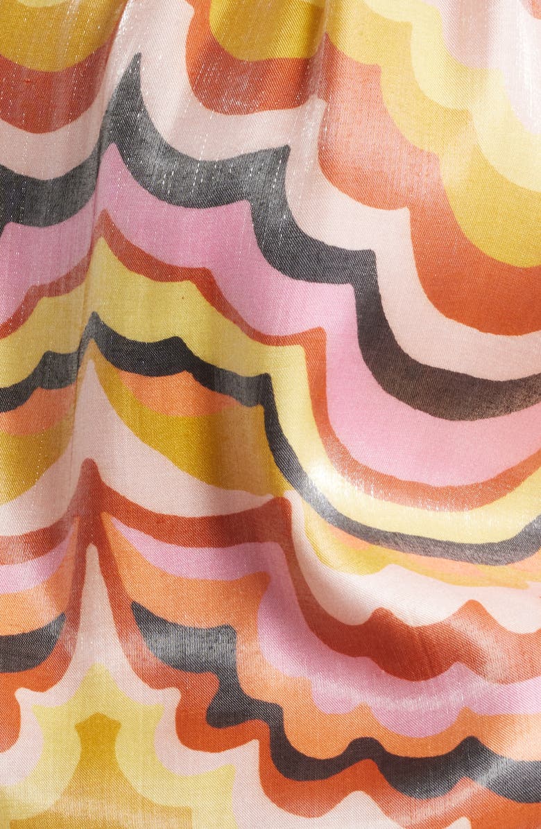 CIEBON Oriana Wave Print Satin Blouse, Alternate, color, 