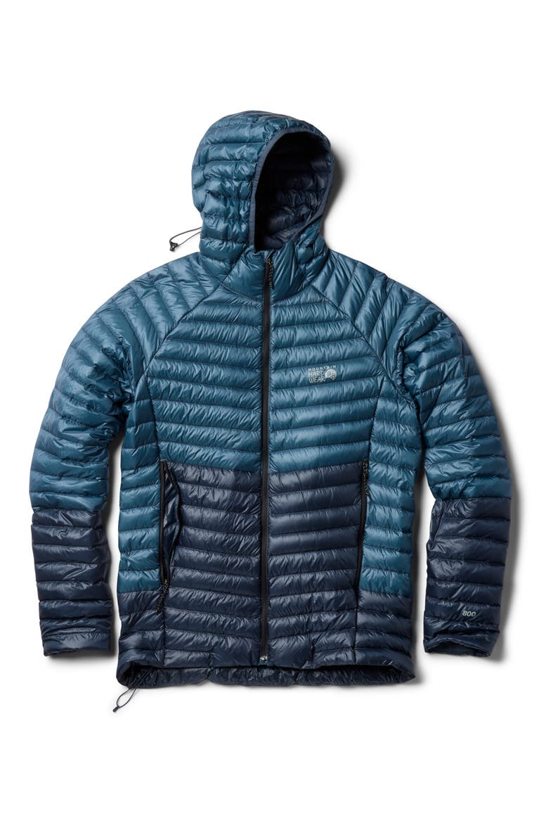 Ghost Whisperer Packable 800-Fill-Power Down Hooded Jacket, Alternate, color, ADRIATIC BLUE/ MOON BLUE