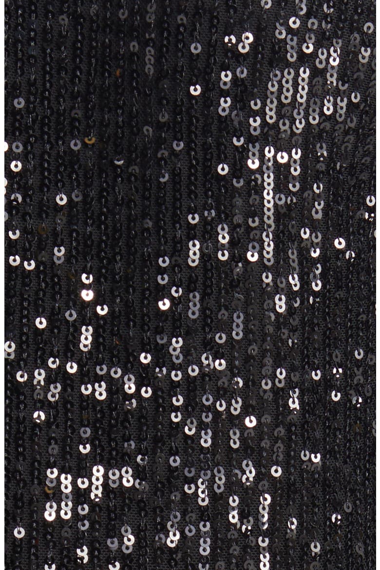 Sequin Bodice Long Sleeve Overlay Jumpsuit, Alternate, color, BLACK