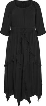 City Chic Zayne Handkerchief Hem Dress