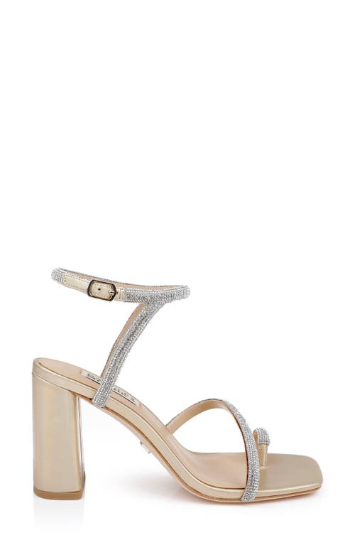 Shop Badgley Mischka Collection Dalilah Ankle Strap Toe Loop Sandal In Gold Leather