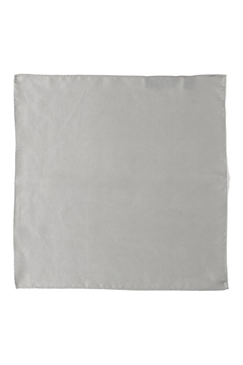 Grey Silk Pocket Square, Alternate, color, GRAY