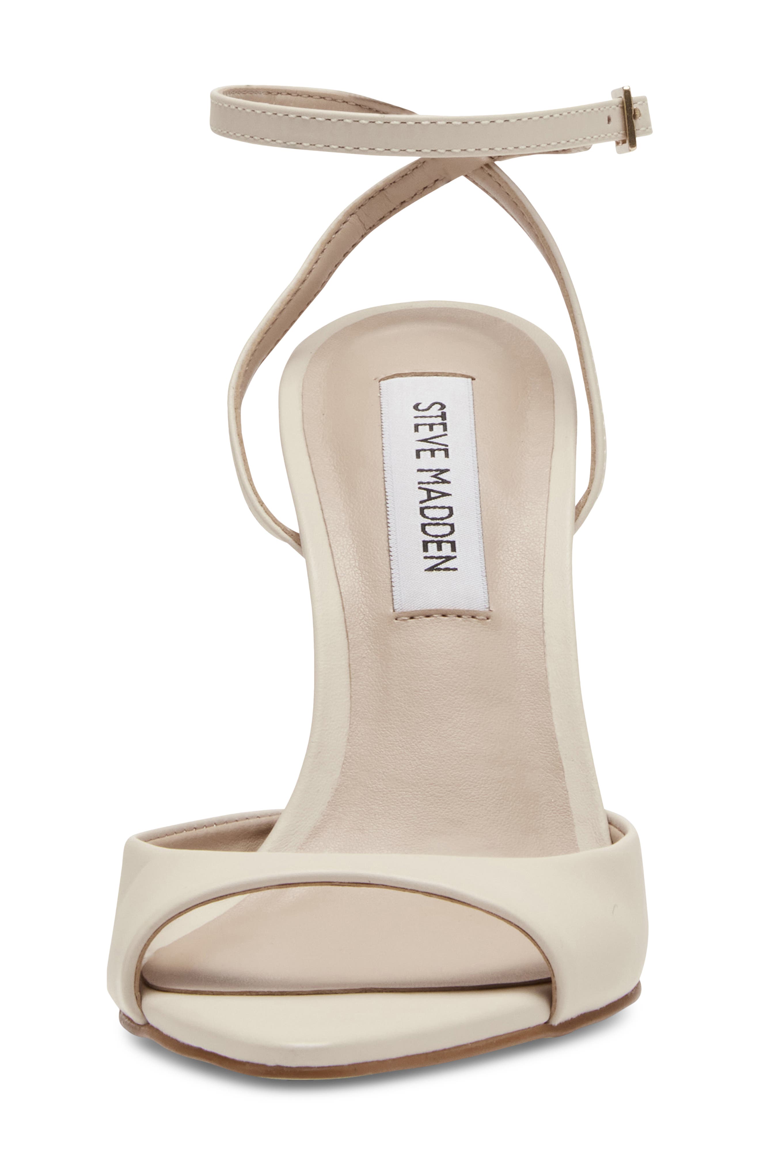Steve Madden Beki Ankle Strap Pointed Toe Sandal, Alternate, color, Bone Leath