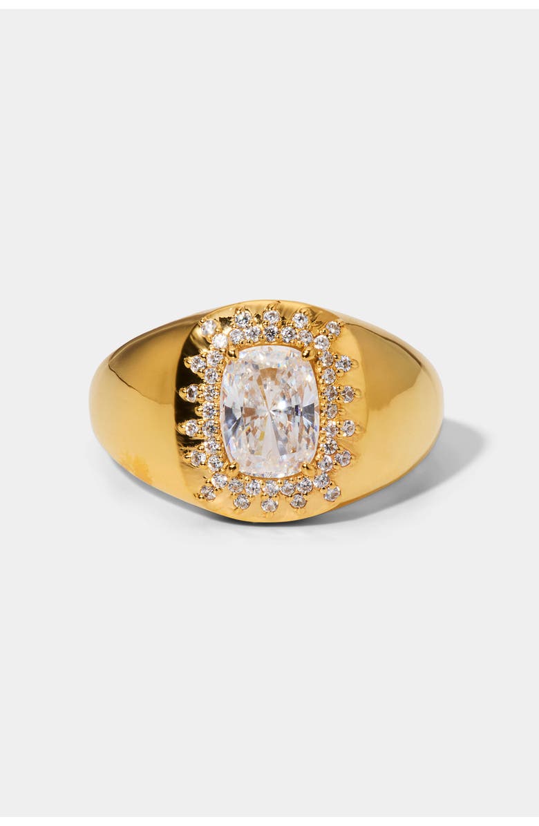 Nadri Cabarete CZ Signet Ring, Main, color, Gold
