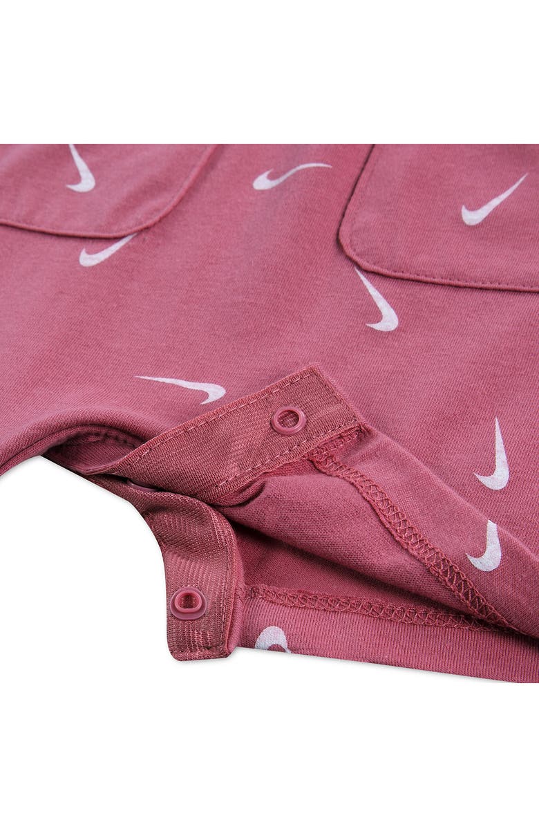 Nike Essentials Romper & Terry Cloth Bucket Hat, Alternate, color, Nike Peony