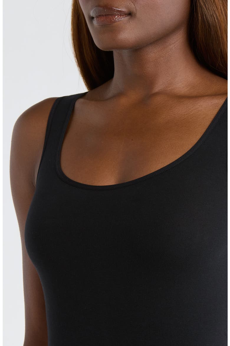 Seamless Cotton Blend Tank, Alternate, color, BLACK