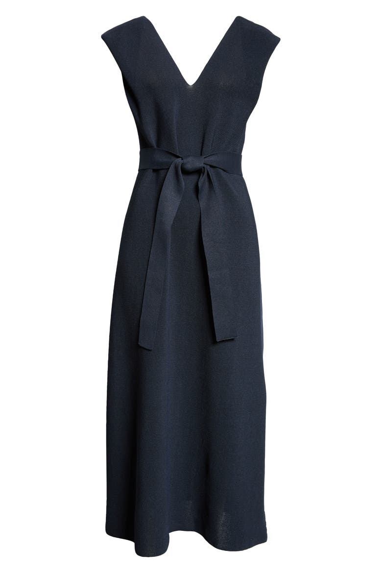 Washi Belted Sleevless Dress, Alternate, color, BLACK-NAVY