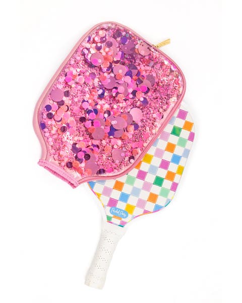 Packed Party Country Club Pickleball Paddle With Confetti-filled Cover - Standard-size Paddle With Protective Confetti Case, 7.8x15.75 Inch Paddle