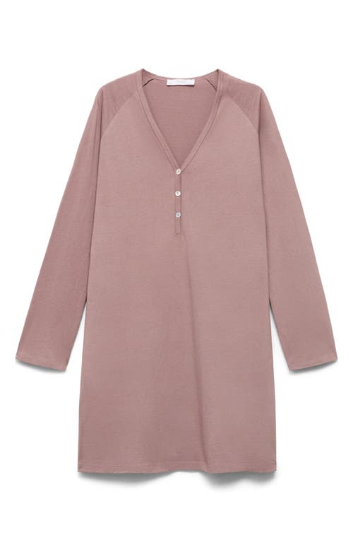 Mango Long Sleeve Cotton Nightgown In Animal Print