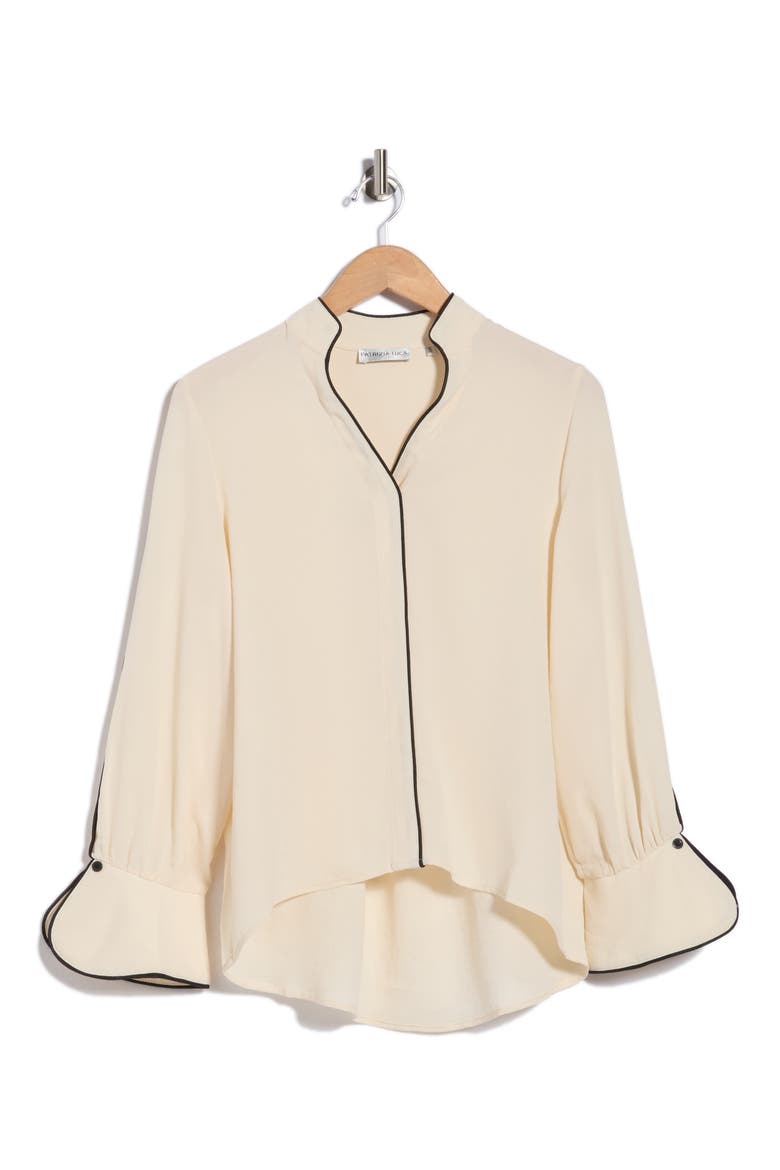 High Neck Popover Blouse, Alternate, color, SAND
