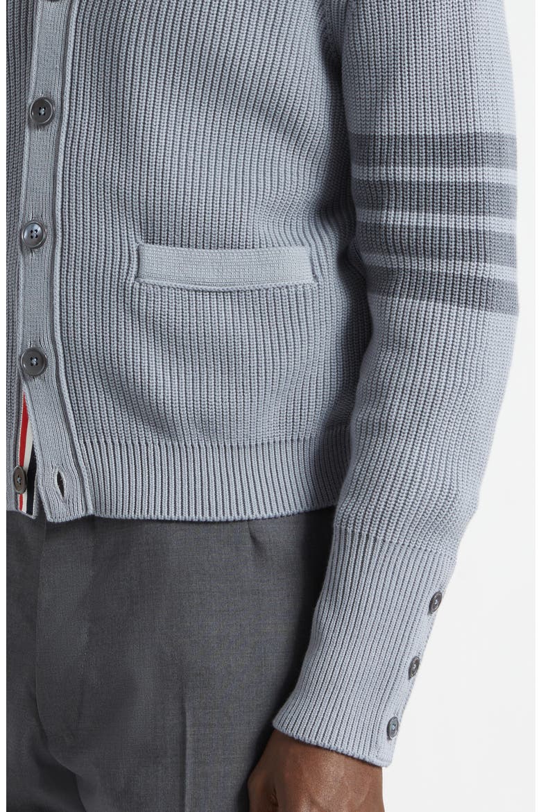 Garment Dyed 4-Bar Cotton Cardigan, Alternate, color, LIGHT GREY
