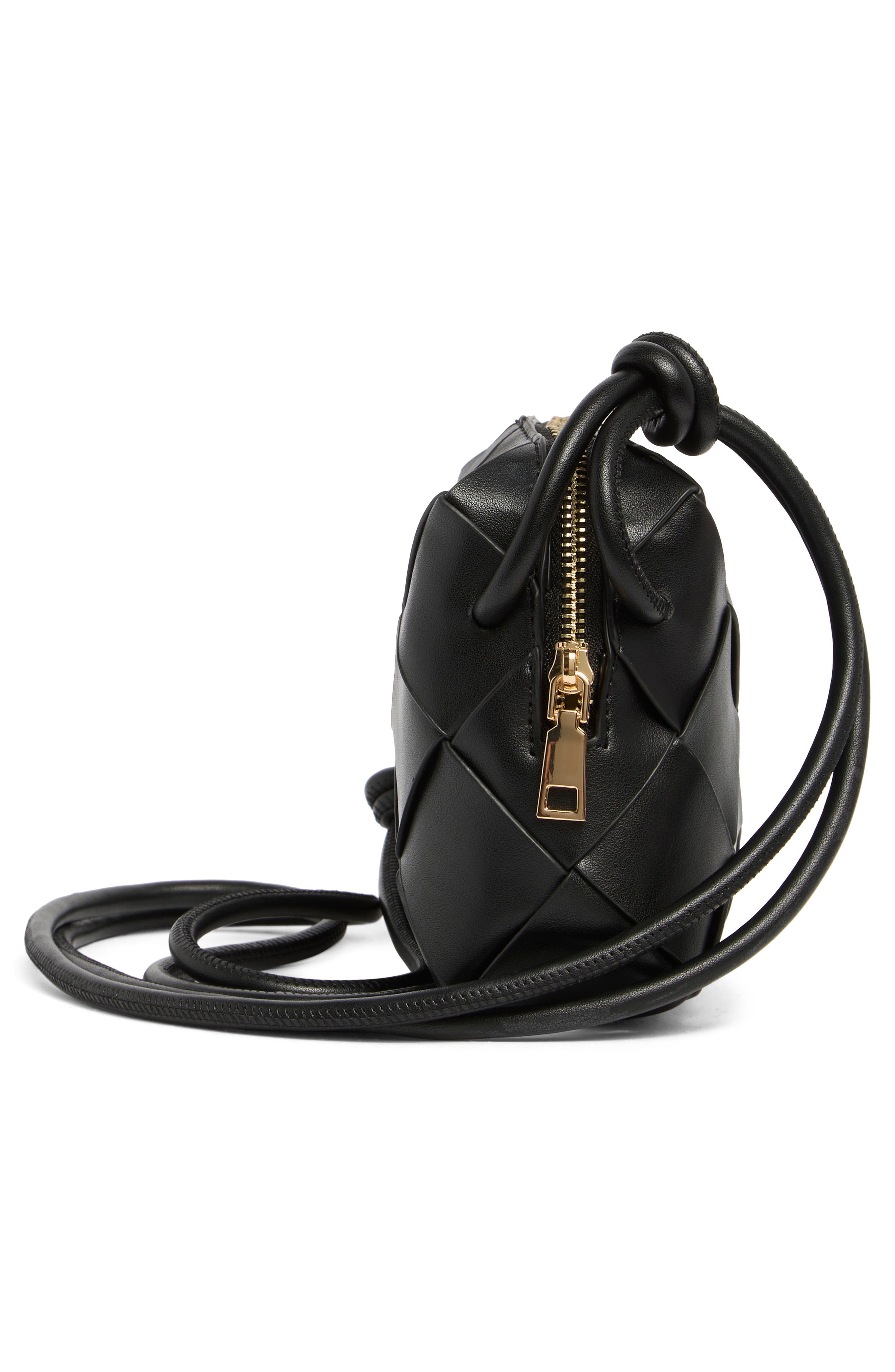 URBAN EXPRESSIONS HANDBAGS Woven Crossbody Bag, Alternate, color, Black