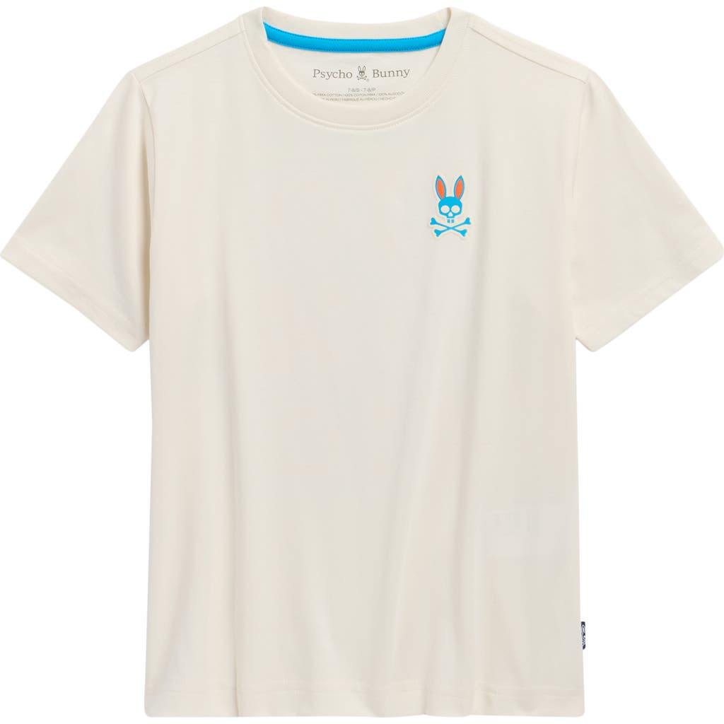 Psycho Bunny Kids' Frank Back Pima Cotton Graphic T-shirt In White
