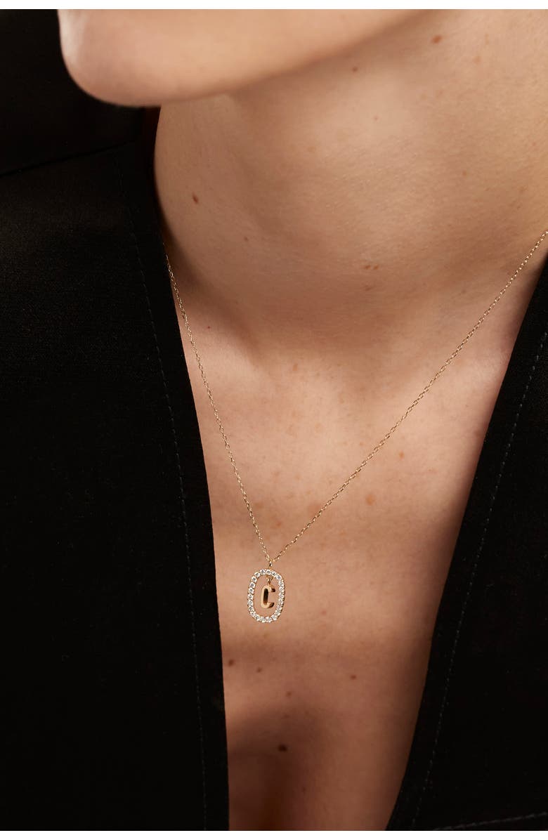 PDPAOLA Diamonds And Gold Letter Necklace, Alternate, color, 